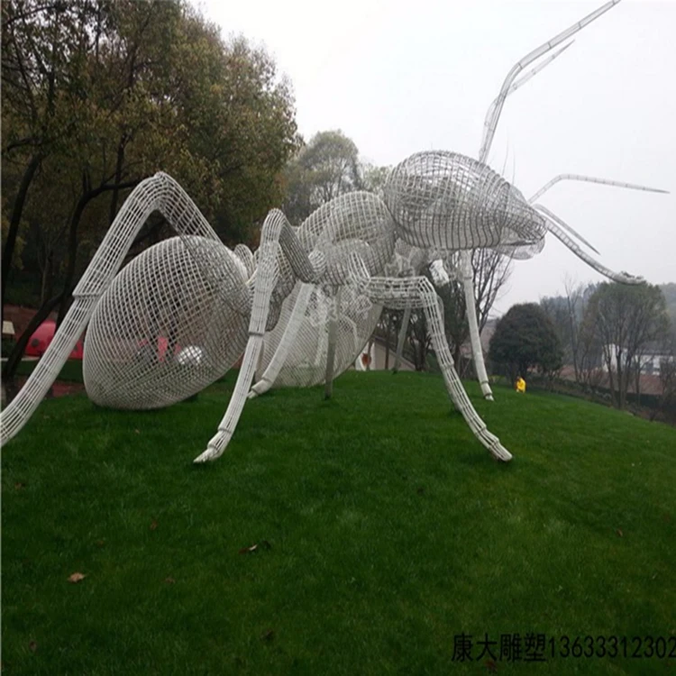 Abstract Stainless Steel Outdoor Spider Animal  Hollow Out Tube Metal Sculptures