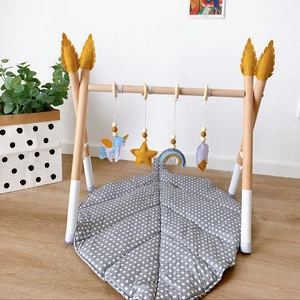Activity Baby Wooden Fitness Frame hanging Toys Felt baby play gym crib toys for newborn shower gift