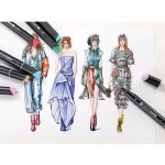 Alcohol Ink Graphic, Double-headed  Watercolor Marker Pen,Dual Tips Art Sketch Twin Pens For Kids and Adult