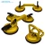 Import Alloy glass Moving suction cup Glass sucker cups vacuum Aluminum suction lifting glass cup 1 claw Golden Sucker from China