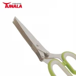 Amazon best seller kitchen scissors/paper cutting scissor/stainless steel multi 5 layer blades herb scissors with washing comb