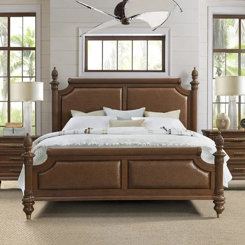 Buy American Classic Solid Wood Bedroom Furniture Queen Bed Bedside ...