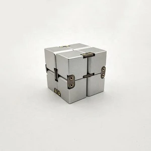 Anti Anxiety Stress Metal Aluminum Infinity Fidget Toys Magic Folded Cube
