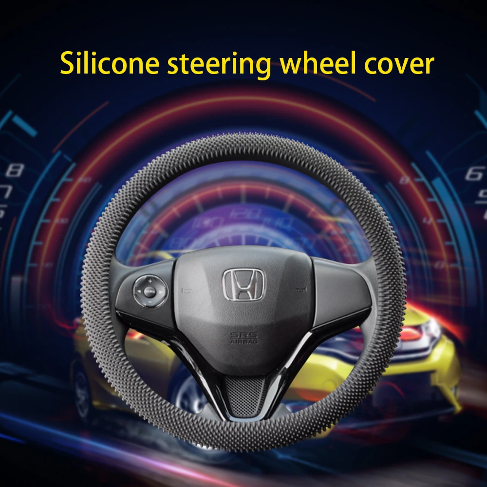 Anti-Slip Car Silicone Steering Wheel Cover Texture Soft Silicone Universal Steering Case Covers Automobile Accessories