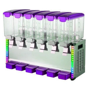 Automatic commercial use 4x9L four tank electric frozen fruit cooler LED juice dispenser