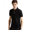 BAIYIMO Customized Logo Summer Fashion High Quality Black Cotton Men Polo T-Shirt