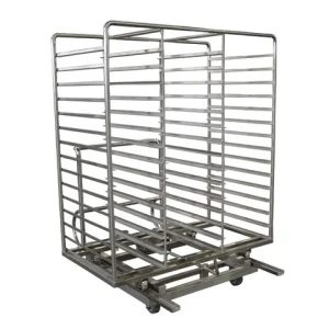 Bakery Cooling Rack Baking Tray Trolley with 15 Trays Stainless Steel Buffet Service Tray Rack Food Trolley