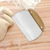 Baking Tool Stainless Steel Wood Handle Dough Scraper Cutter