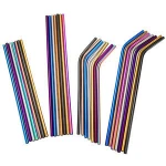 Bar dedicated reusable 304 stainless steel straws cleaning brush for drinks
