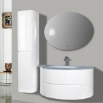 Bathroom cabinet vanity pvc luxury bathroom furniture vanity side cabinet magnifying led mirror bathroom