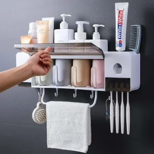 Bathroom rack Moden durable toothbrush holders  toothpaste dispenser