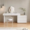 Bedroom Extendable Makeup Vanities with Three Bucket Cabinet Storage Cabinet Desk Dresser Makeup Mirror Dressing Table