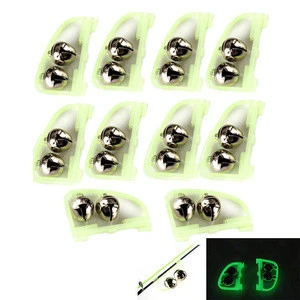 Bell Alarm Alert Ring Glow In The Dark Fluorescent Fishing Rod Pole Tip Clip Twin Fishing Tackle Box Accessory tool