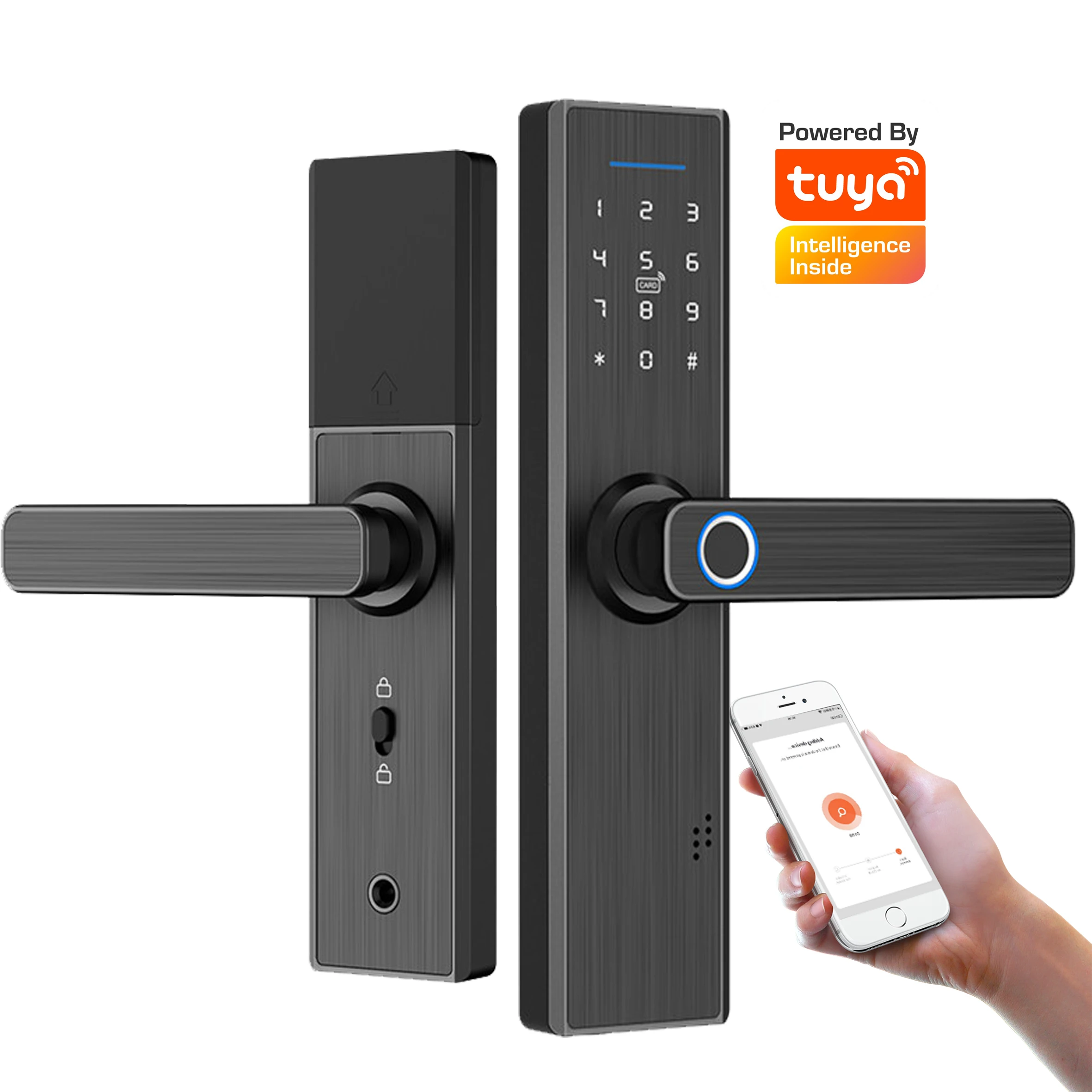 Best Home Safe Tuya App Wifi Digital Keypad Card Code Unlock Electric Fingerprint Smart Door Lock
