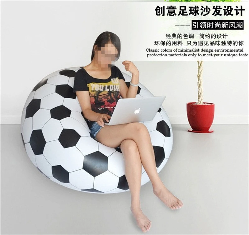 Best selling cartoon football/basketball pattern air lazy boy sofa bad fashion inflatable sofa chair