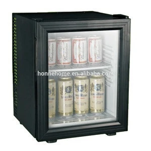 Beverage Cooler and Refrigerator, Small Mini Fridge with Glass Door, Black, White