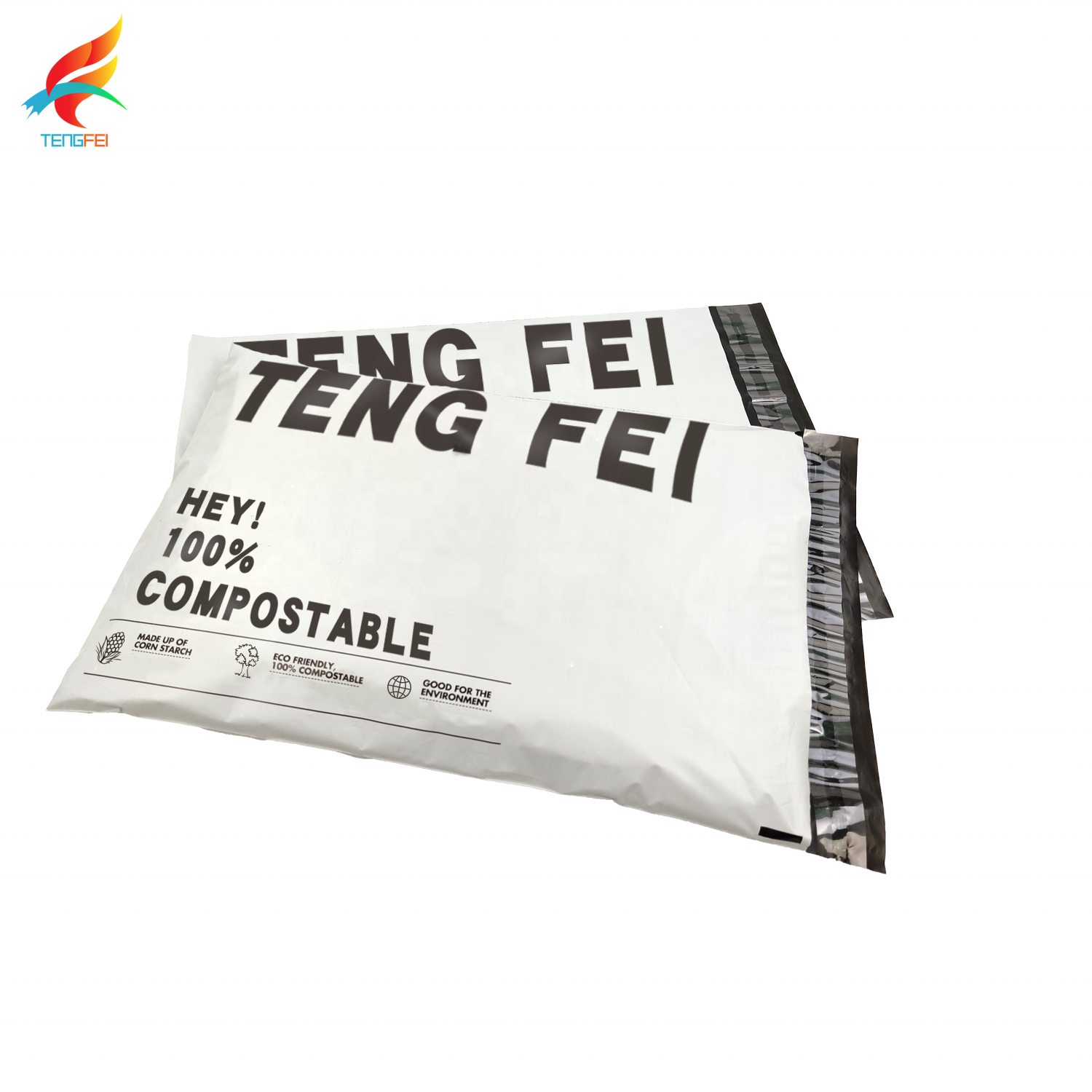 Biodegradable 100% eco compostable polymailer plastic mailer clothe mail shipping courier mailing bags for clothing