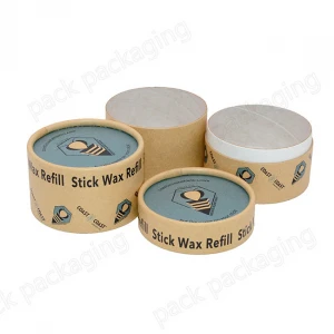 Biodegradable Kraft Cardboard Skincare / Cosmetics Cream Round Eco Paper Tube Jar Packaging with Food Grade Wax Paper Inside