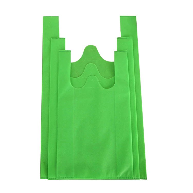Biodegradable recycled carry t-shirt non woven vest shopping bag