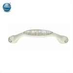 Black color flower pattern ceramic furniture hardware cabinet door handle KH6008C-1