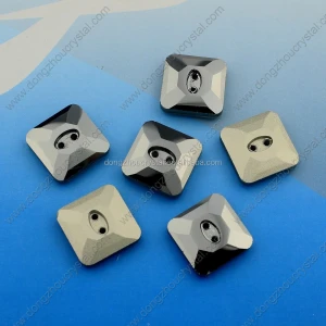 Black Diamond Square Loose Crystal Button for Garment Accessories Wholesale