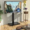 Black Inexpensive TV Stand for Treadmills & Ellipticals with Heavy Duty Tempering Glass Floor Base for 32-65 inches Screens