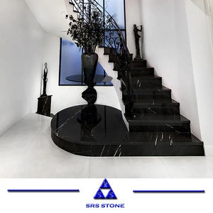 Black marble stair for the house decoration