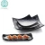 Import Black Melamine Compartment Divided Soy Sauce Dishes Wasabi Sushi Sashimi Plastic Dipping Plates from China