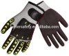 Black Nylon Lined Black Foam Latex Rubber Anti Vibration Resistant Work Gloves
