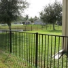 Black powder coated solid square steel fence and gates