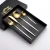 Import Black Sliver gold color Mirror Portugal series Stainless steel Dinner knife spoon and fork cutlery 4pcs set from China