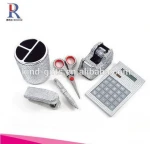 Bling bling rhinestone Crystal 6 pieces Office Supply Set: Pen Holder, Scissors, Calculator, Pen, Tape Dispenser & Stapler