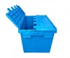 blue nilkamal stackable shipping logistic plastic crate wholesale price moving storage pallet box turnover with lid manufacturer
