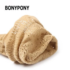 Bonypony Hot Fashion Spring Summer Long Soft Breathable Sock Hosiery Four Colors Women Girls Hollow Lace Flower Socks