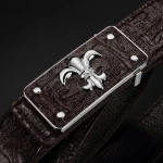 Brand custom Genuine Leather belt man's automatic belts for men cow hide can print logo ratchet belt factory