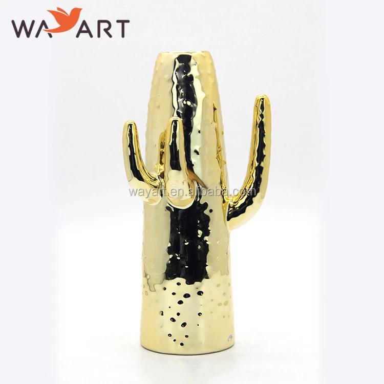 BSCI Audit Custom Gold Gold Ceramic Porcelain Flower Vase For Gift