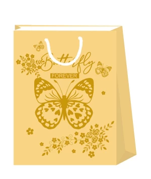 Butterfly Design Wholesale Practical Recycle Brown Paper Bag for Gift