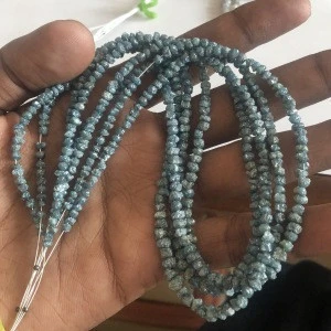 Buy Online Natural Blue Diamond Rough Uncut Loose Beads Wholesale Stone Strand for Jewelry Making