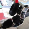 Car Interior Accessory Dense Long Fur Genuine Sheepskin Steering Wheel Cover