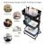 Import carbon steel baking varnish coating Mesh 3 tiers espresso kitchen serving vegetable storage Trolley cart with wheel from China