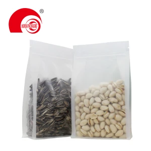 Cardamom Flat Bottom Pouches Packaging Bags for Green Zipper Top Matt Clear Resealable Plastic Free Sample Food PE Snack CN;GUA