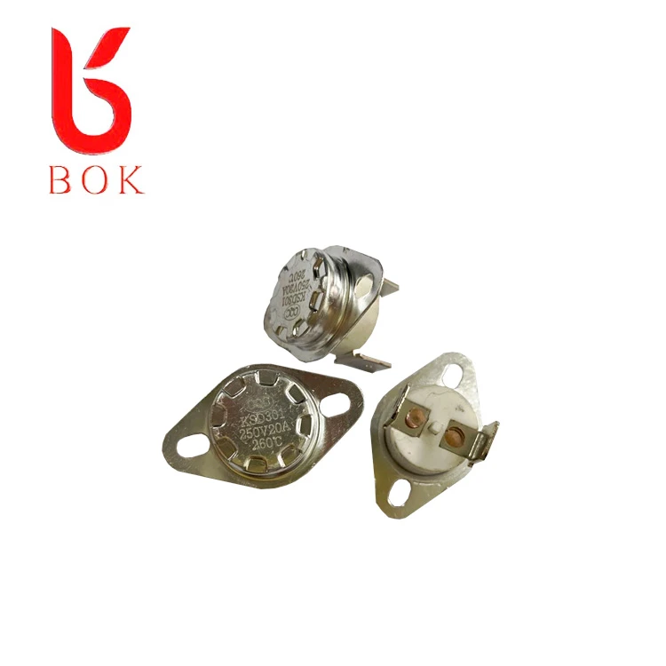 Ceramic bimetal thermostat KSD301/302 normally closed 60c 20A thermal switch temperature switch thermal protector baile