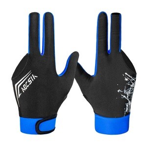 Cheap durable breathable 3 finger billiard gloves for billiard pool snooker cue OEM