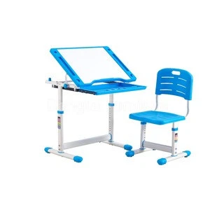 cheap newest wooden adjustable kids students Study children Table  and chair set school furniture