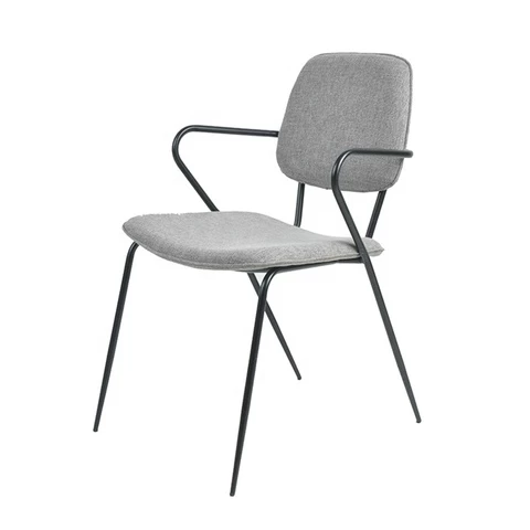 Cheap price high quality home furniture popular modern fabric dining chair with metal legs