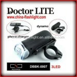 Cheaper 3 led bicycle light with dynamo, bicycle dynamo rechargeable led rear light,