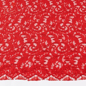 Cheerslife Newest Wholesale Red Flower Guipure Eyelash 145Cm Tricot 15 Yards Nylon Rayon Cotton Lace Fabric