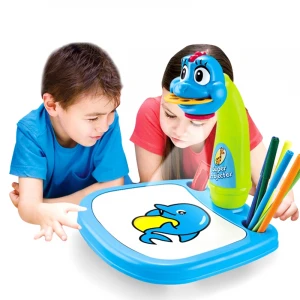 Child drawing board projector images light up music learning projection painting table for kids