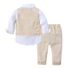 Children clothing 3pcs kids boys clothing sets vest T-shirt pants 3 pcs fashion kids apparel gentleman stripe suit sets
