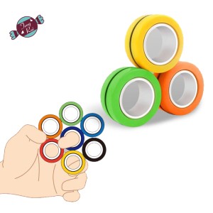 Children Kids classic toys Decompression Finger Spinner Anti Stress Relief Magnetic Ring Toy For Adult